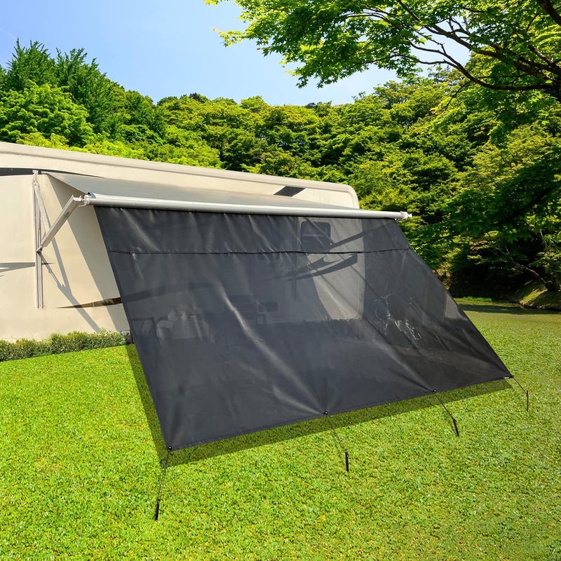 Dulepax شاشة ظل مظلة RV مع سحاب 8'X15'3'' - الجيل الثاني من شاشة مظلة RV تحسن بشكل كبير من الظل والخصوصية. شاشة ظل مظلة RV عالمية مع مجموعة كاملة. - Image 1